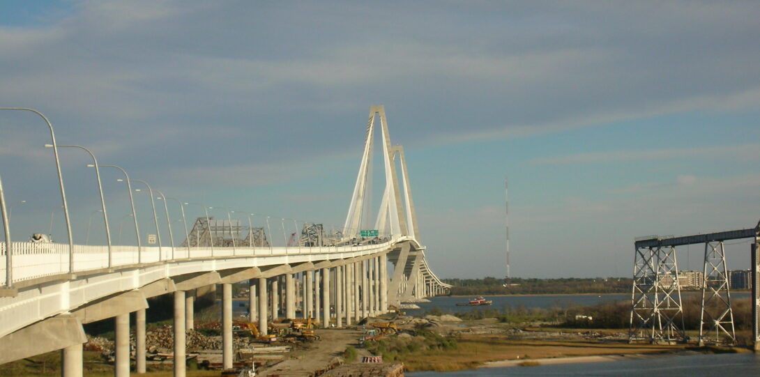Side view of a bridge